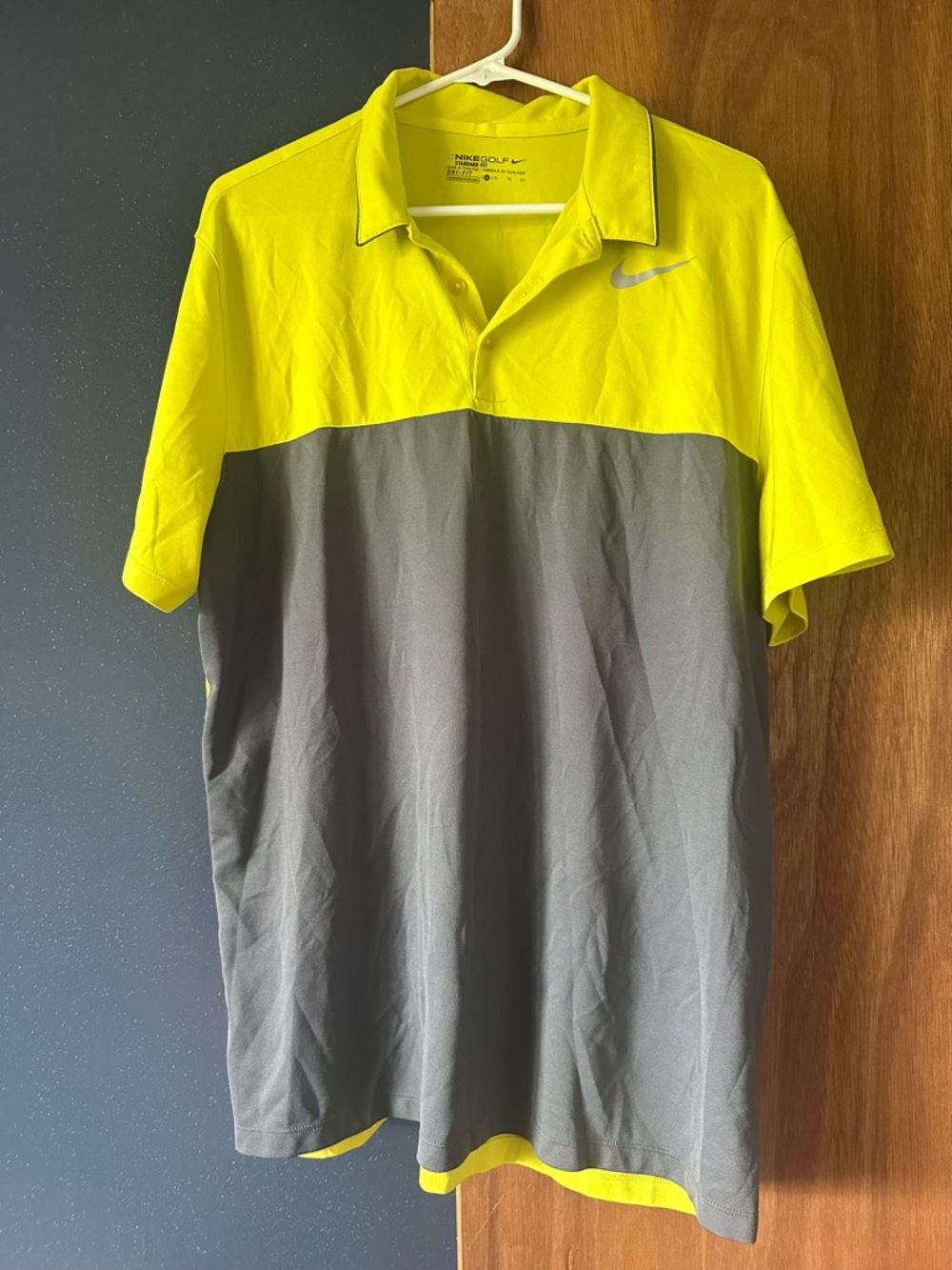 Nike Golf Two-Tone Polo Shirt - Neon Yellow & Gray